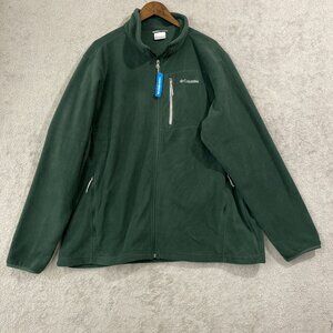 NEW Columbia Mens XXL Green Full Zip Fleece Jacket Polyester Outdoor Wear